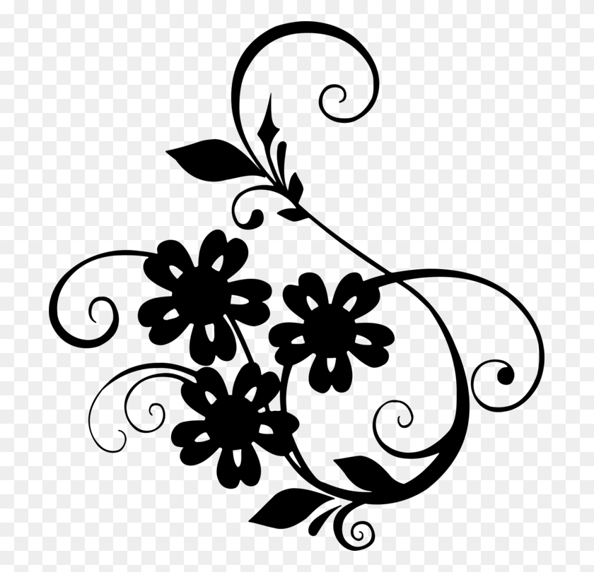 701x750 Floral Design Leaf Drawing Flower Black And White Art Drawing Flower Design, Gray, World Of Warcraft HD PNG Download