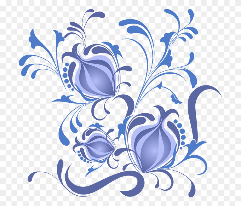 711x656 Floral Designs Blue Flower Design, Graphics, Floral Design HD PNG Download