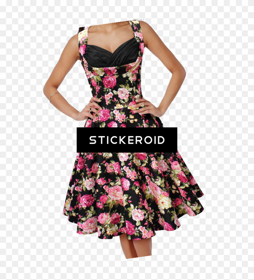 844x934 Floral Dress Clothing Floral Print 60s Fashion, Apparel, Skirt, Female HD PNG Download