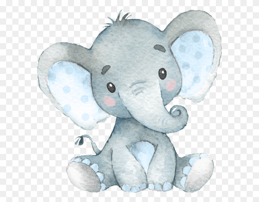 600x596 Floral Elephant Baby Shower, Plush, Toy, Wildlife HD PNG Download