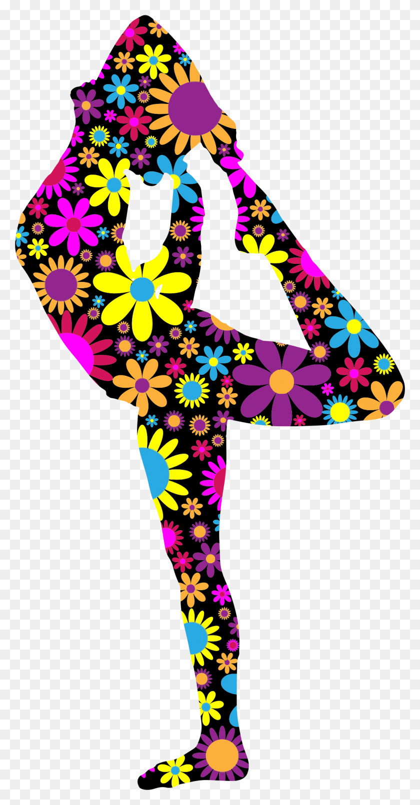 1166x2320 Floral Female Yoga Pose Silhouette 3 By Gdj Floral Yoga Pose Art Floral, Graphics, Floral Design HD PNG Download
