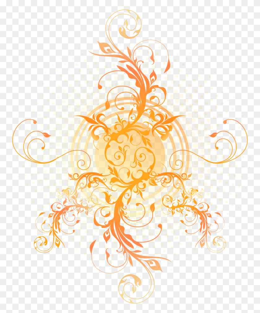 1970x2400 Descargar Png Floral Flourish 7 By Gdj Pixabay Color Naranja Vector, Patrón, Ornamento, Fractal Hd Png