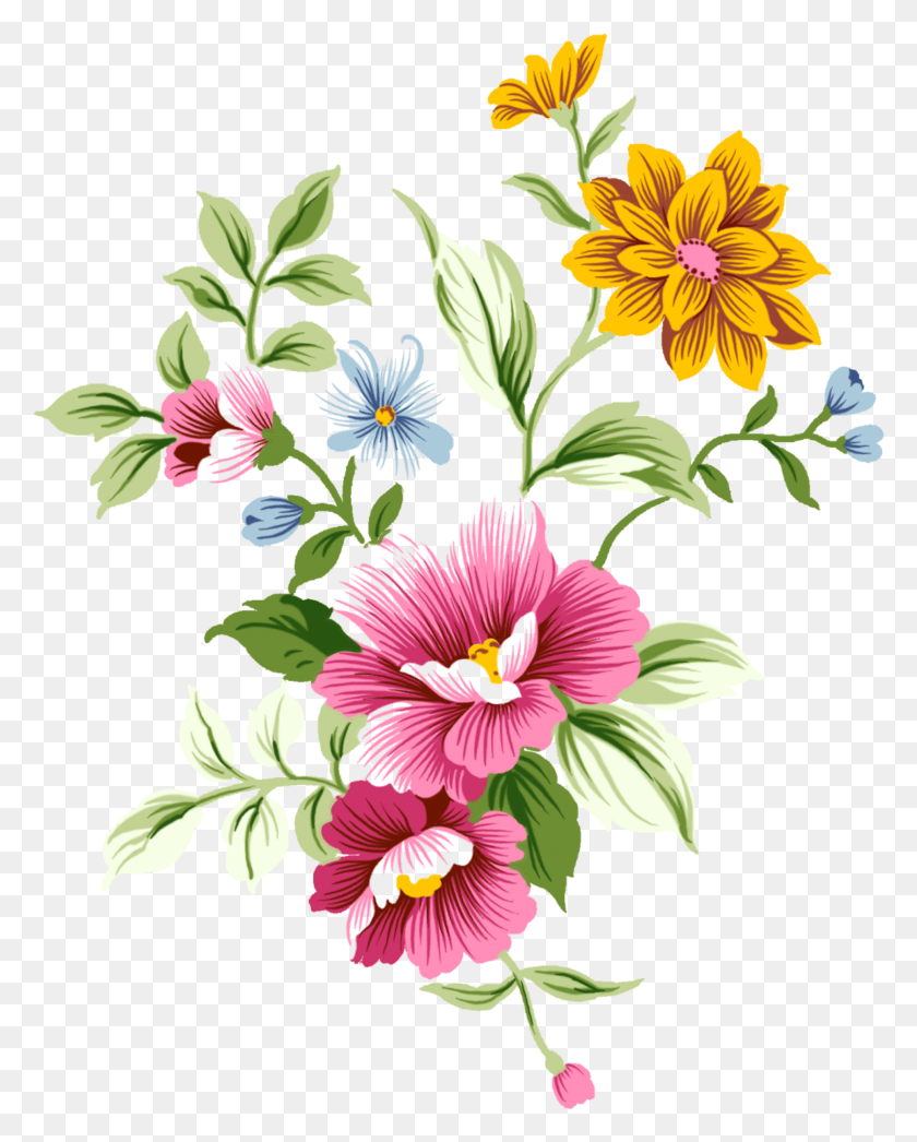 1675x2118 Floral Flowers Clip Art Art Nouveau Flower, Graphics, Floral Design HD PNG Download