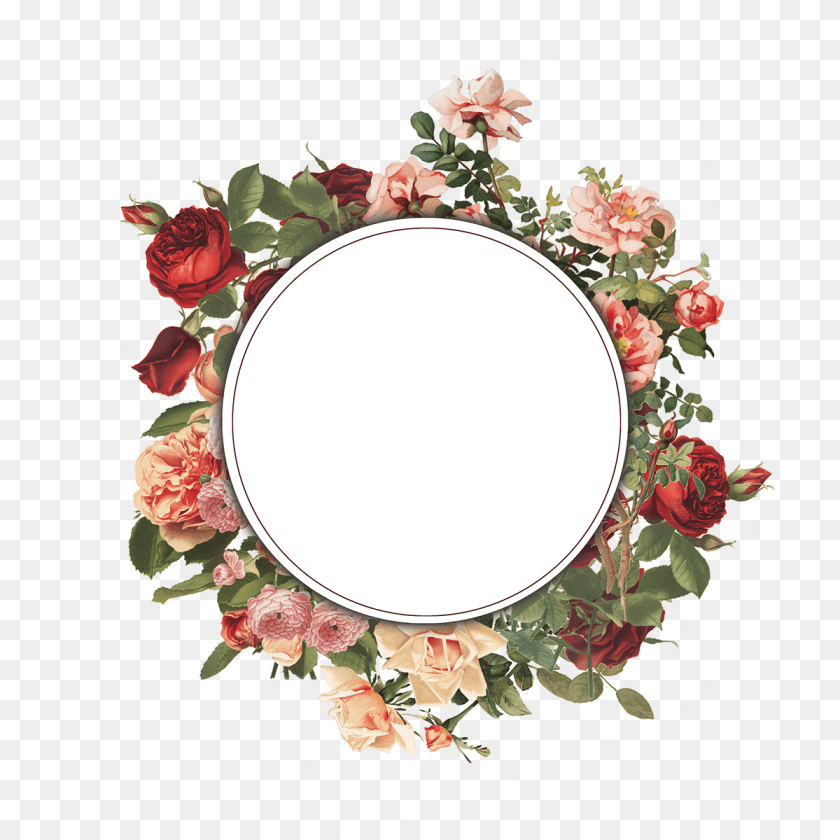 1200x1200 Floral Frame, Flower, Plant, Rose, Photography Sticker PNG