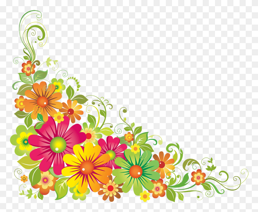 1000x807 Floral Image Image Corner Flower Design, Graphics, Floral Design HD PNG Download