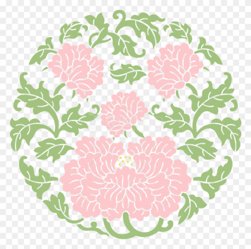 841x835 Floral Ornament Transparent Clipart Photo Chinese Flower Pattern Vector, Graphics, Rug HD PNG Download