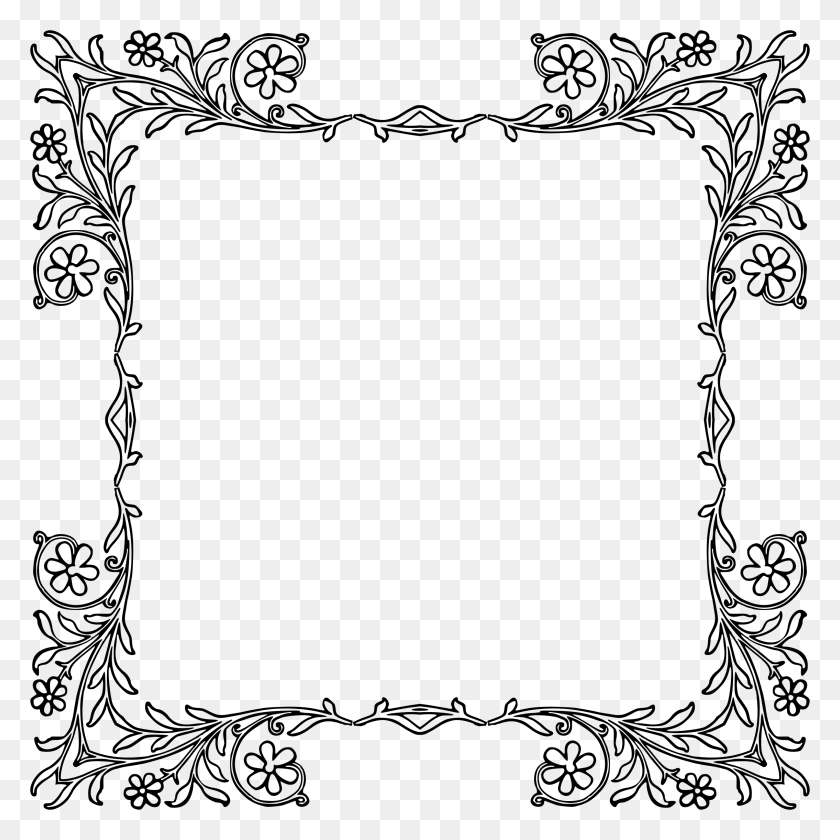 2270x2270 Floral Pattern Border Tipos De Marcos Para Dibujar, Gray, World Of Warcraft HD PNG Download