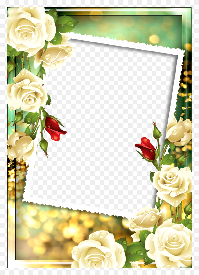 897x1264 Floral Photo Frame, Graphics, Floral Design HD PNG Download