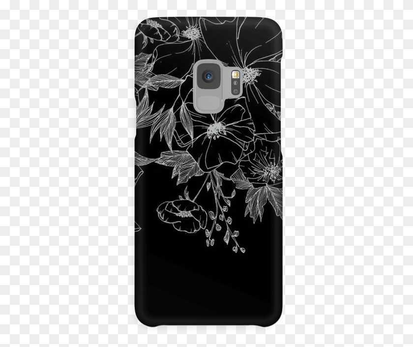 315x646 Цветочный Чехол С Татуировкой Galaxy S9 Iphone, Графика, Цветочный Дизайн Hd Png Download