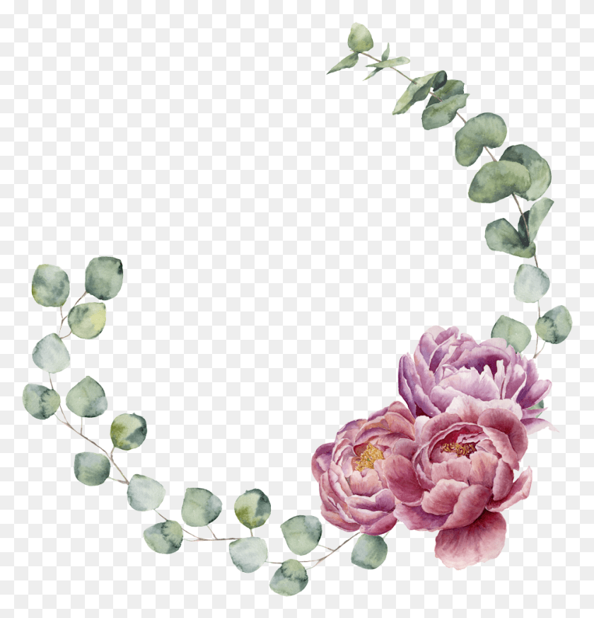 937x977 Цветочный Венок Акварельный Дизайн Акварель, Растение, Цветок, Цветение Hd Png Скачать