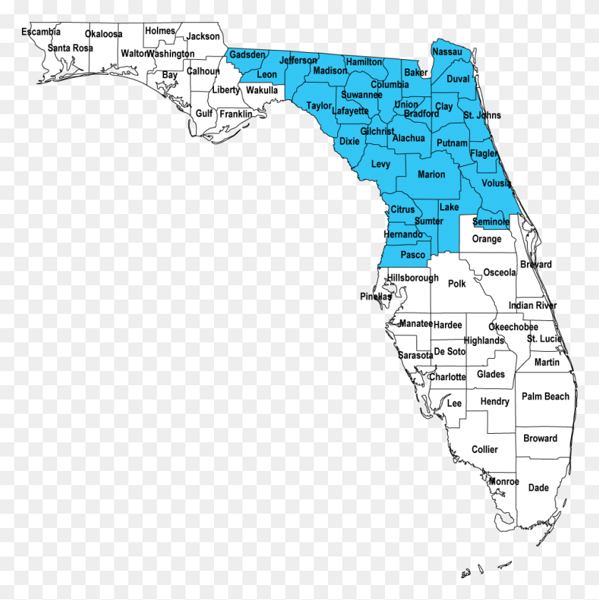 956x958 Florida Experience Works Service Map Py15 16 Onecolor Atlas, Diagram, Plot, Cat HD PNG Download