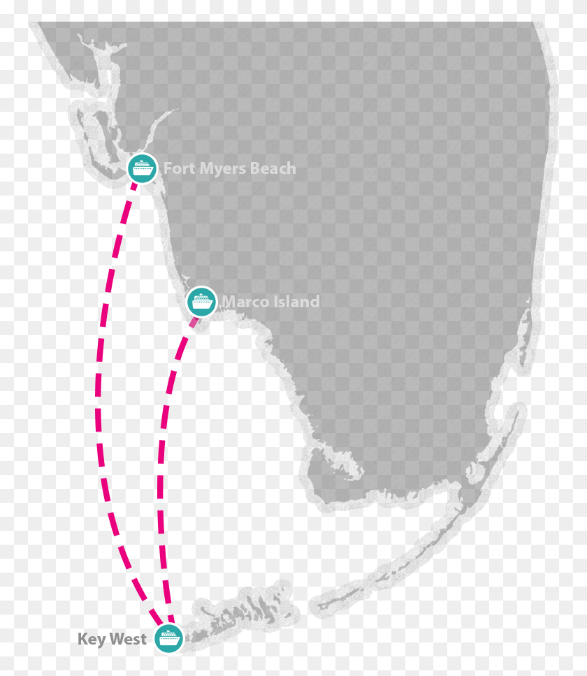 761x908 Florida Map Experience Page2 Key West Express Route, Plot, Nature, Outdoors Descargar Hd Png
