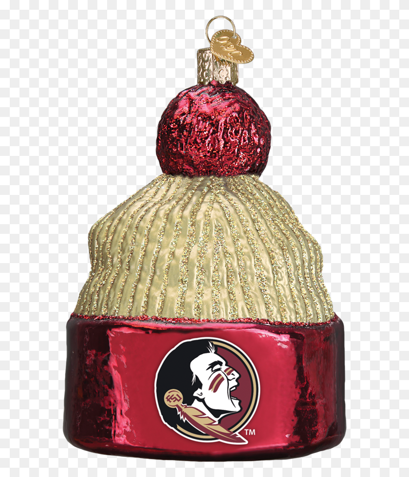 585x919 Florida State Seminoles Beanie Glass Christmas Ornament Ornament, Clothing, Apparel, Plant HD PNG Download