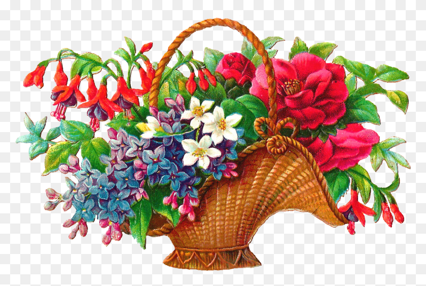 1133x732 Flower Basket 4 Brwn 2png Basket Full Of Flowers, Plant, Flower Bouquet, Flower Arrangement HD PNG Download