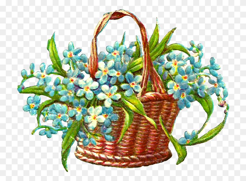 727x557 Flower Baskets Clip Art Spring Flower Basket Cliparts, Pattern, Embroidery, Plant HD PNG Download