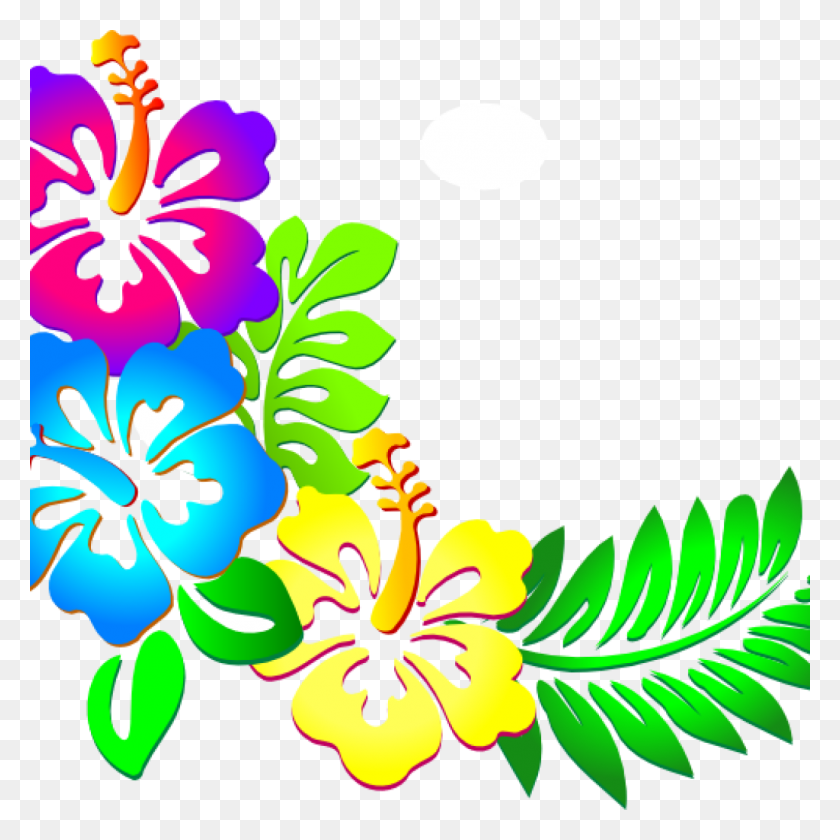 1024x1024 Цветочная Граница Клипарт Цветочная Граница Граница Гибискуса Гавайская Цветочная Граница, Графика, Цветочный Дизайн Hd Png Download