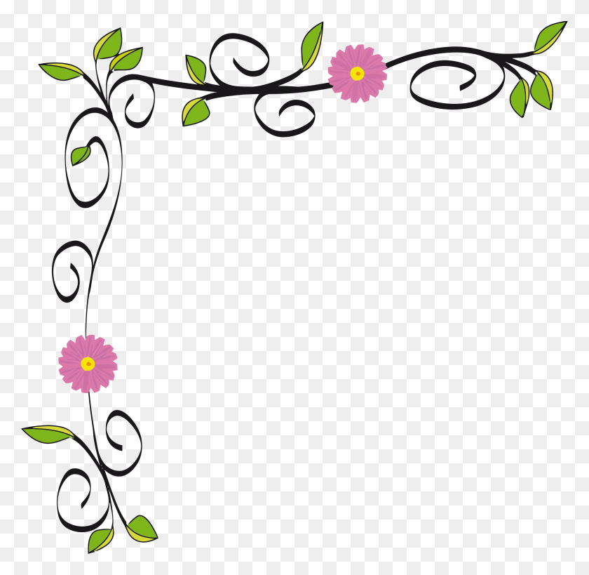 2314x2252 Flower Border Line Flower Border Line Design, Graphics, Floral Design HD PNG Download