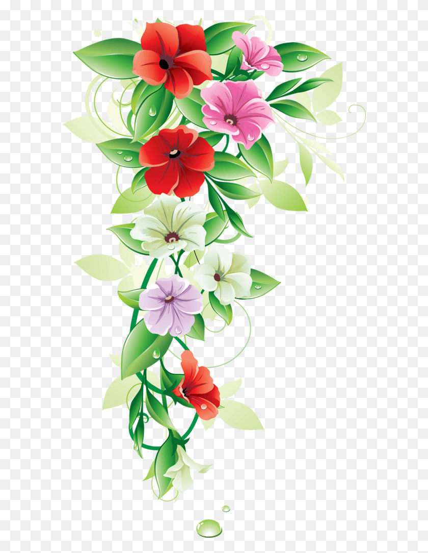 596x1024 Flower Border Vector, Graphics, Floral Design HD PNG Download