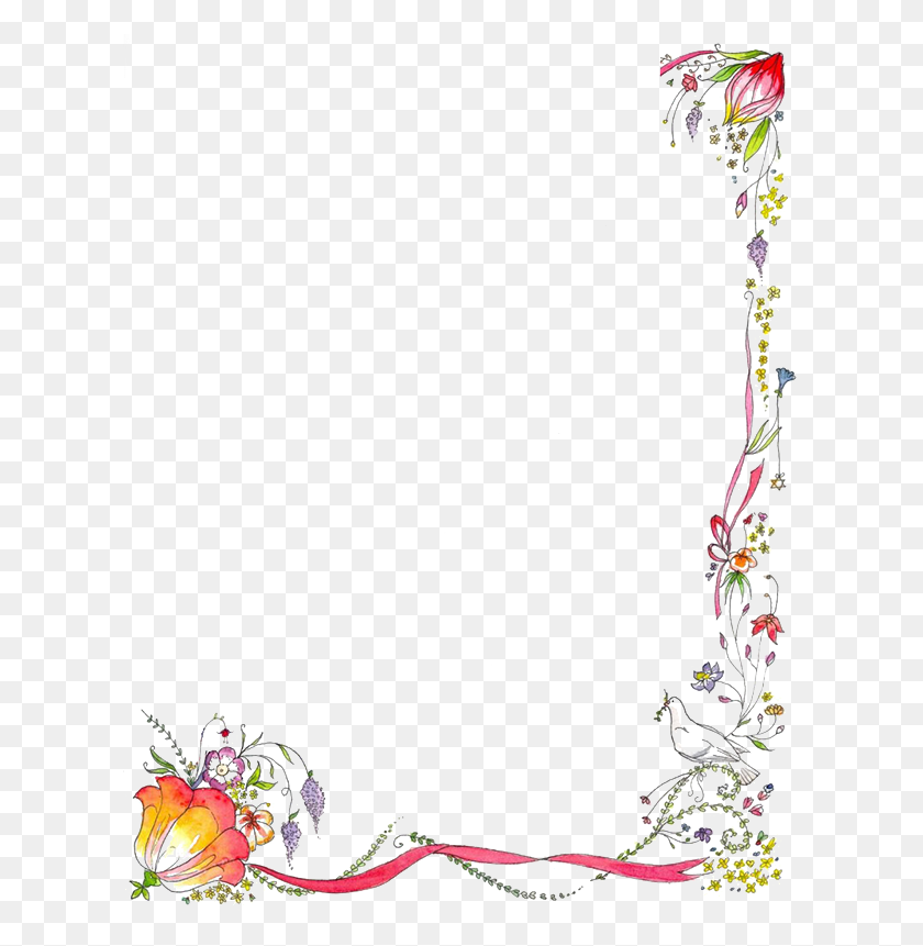 617x801 Цветочные Бордюры И Рамки, Дизайн Бордюров Для Проекта, Растение, Цветение, Графика Hd Png Скачать