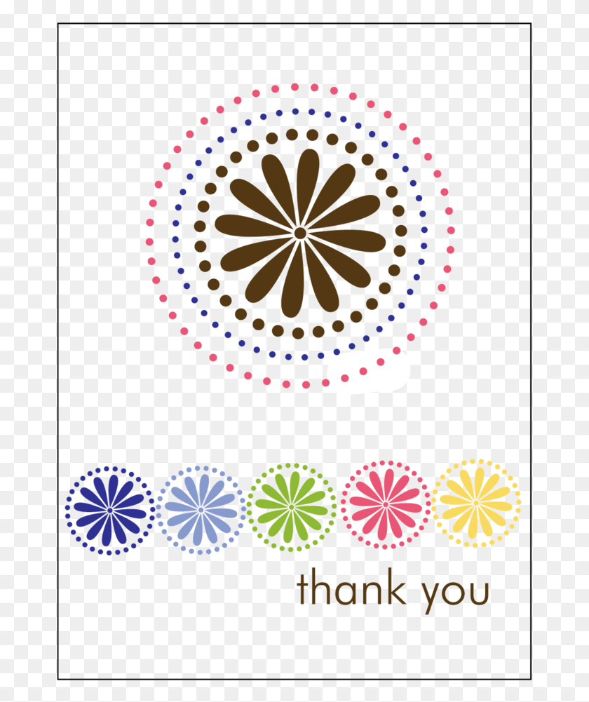 679x941 Flower Circle Thank You Cards Circle Monogram Outline, Pattern, Spider, Invertebrate HD PNG Download