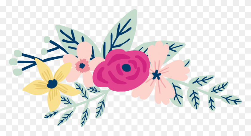 1361x692 Цветочная Кластерная Чайная Роза, Графика, Цветочный Дизайн Hd Png Скачать