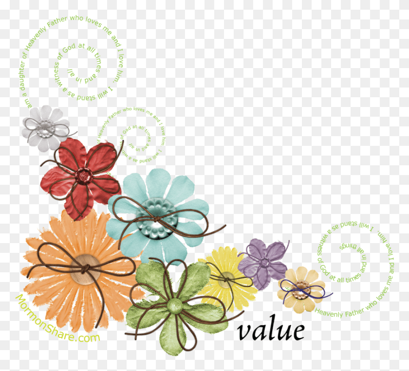 861x777 Flower Corner Border Clip Art Blog Background, Graphics, Floral Design HD PNG Download