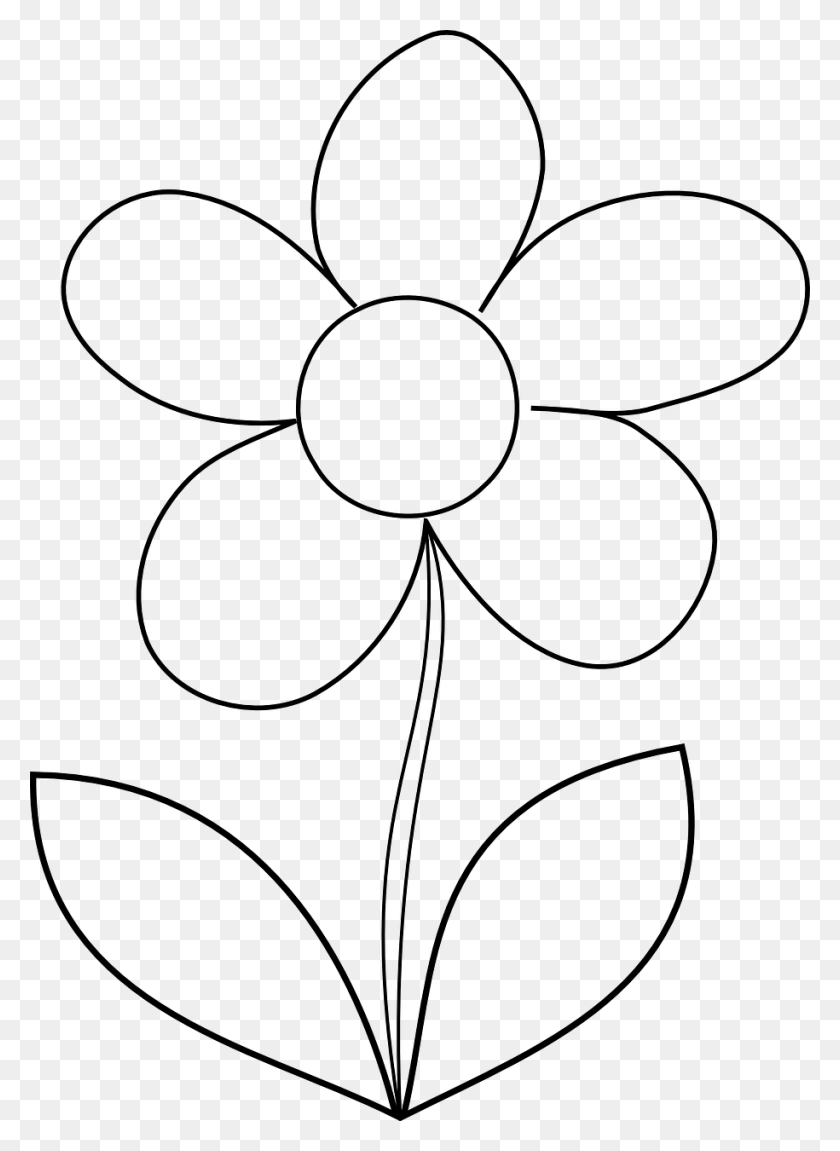 915x1280 Flower Daisy Spring Outline Image Easy Flower Colouring Pages, Gray, World Of Warcraft HD PNG Download