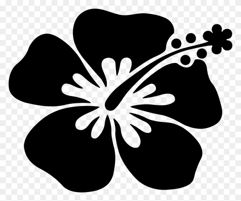 911x750 Flower Decal Rosemallows Hawaii Sticker Aloha Flower Clip Art, Gray, World Of Warcraft HD PNG Download