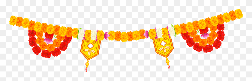 7931x2164 Flower Decoration India HD PNG Download