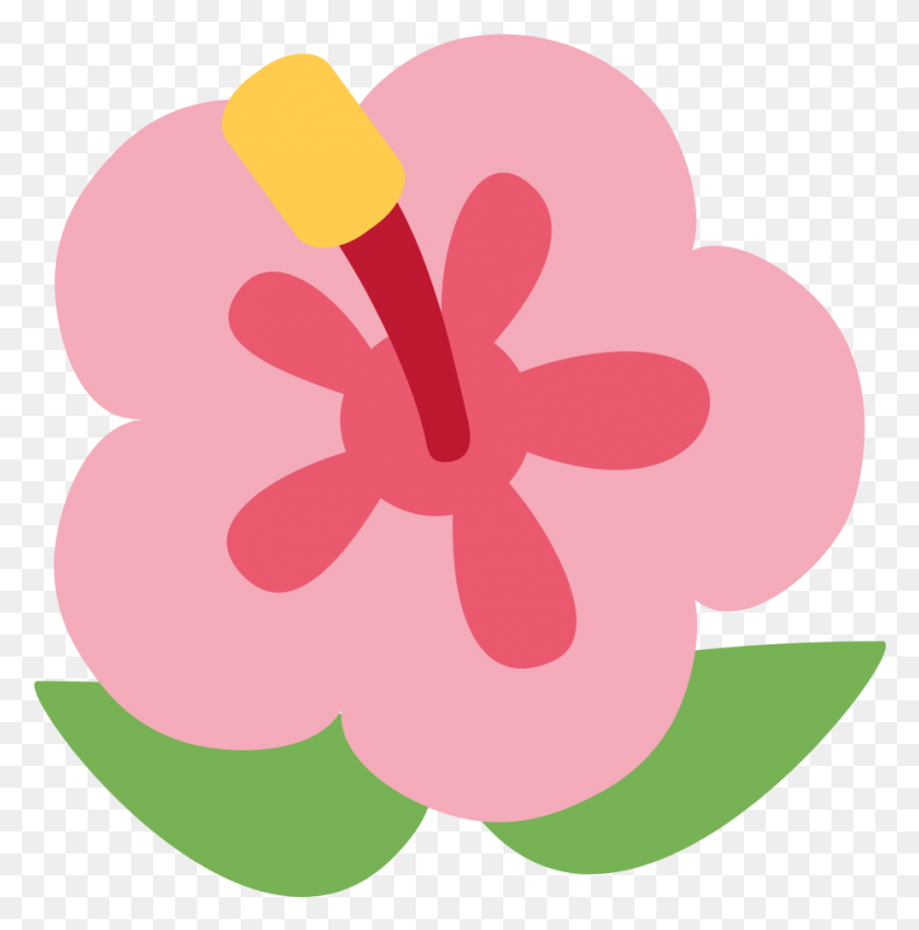 925x937 Descargar Png Flor Emoji Discordia Hibiscus Emoji, Planta, Flor, Pétalo Hd Png