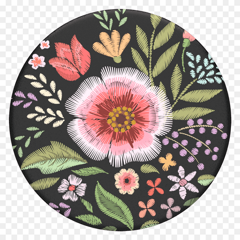809x809 Flower Flair Popsockets Embroidery Print Floral, Rug, Pattern, Plant HD PNG Download
