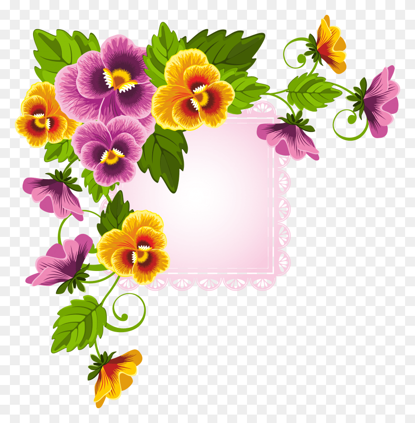 2446x2500 Flower Floral Design Stock Photography Flower Border Designs For Paper, Plant, Graphics HD PNG Download