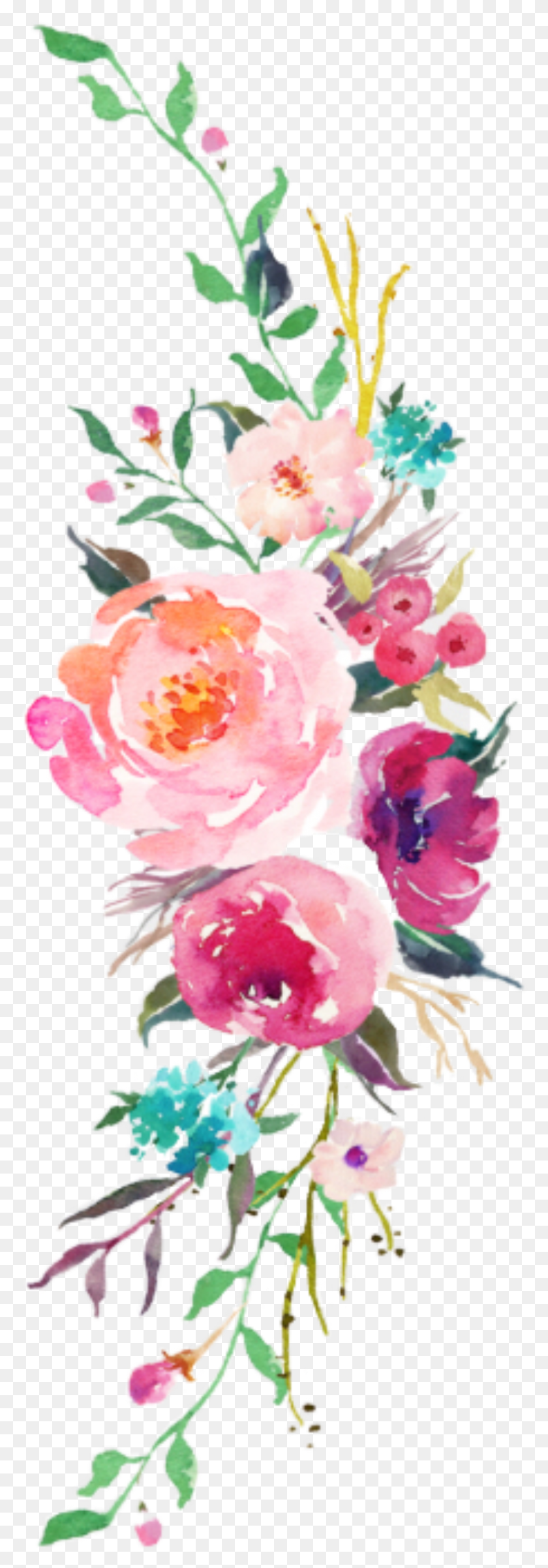 819x2463 Цветочные Цветы Наклейки Snapchat Небесная Ручная Работа, Растение, Цветение, Цветение Вишни Hd Png Скачать