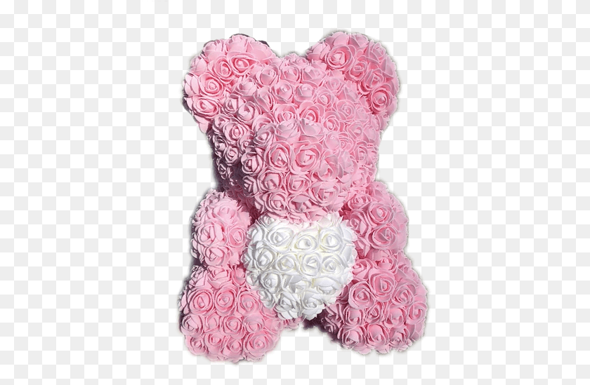 Flower Foam Bear Light Pink With White Heart Soft, Cushion, Home Decor, Birthday Cake, Cake PNG