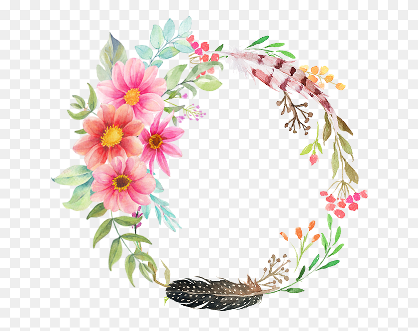 639x607 Flower Frame Flower Ring Frame, Floral Design, Pattern, Graphics HD PNG Download