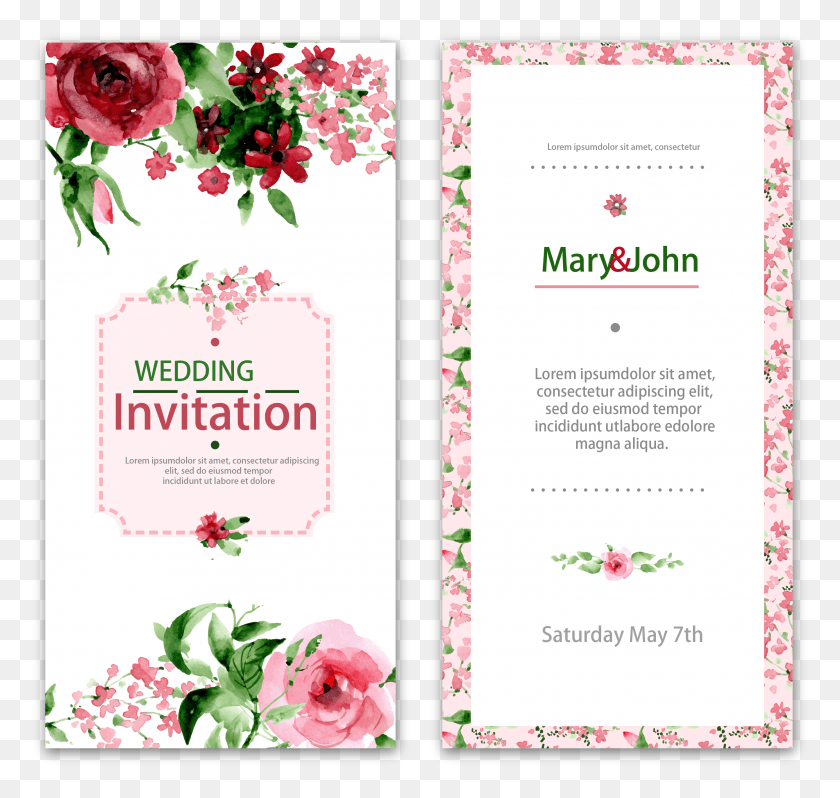 2684x2541 Flower Lace Wedding Invitations Watercolor Vector Invitation Floral Para Convite Rosa, Flyer, Poster, Paper HD PNG Download
