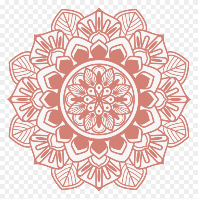 1024x1027 Flower Mandala Design Background Icon Cute Pink Continental Retro Background, Pattern, Rug, Floral Design HD PNG Download
