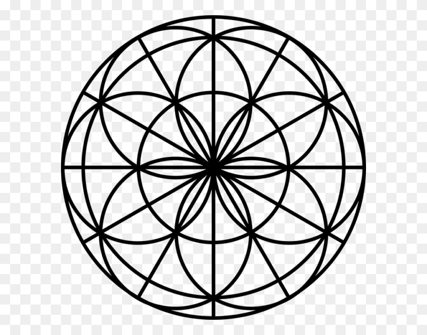 600x600 Flower Of Life Arts With Overlapping Circles, Gray, World Of Warcraft HD PNG Download