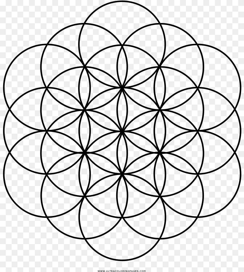 822x936 Flower Of Life Coloring, Gray Clipart PNG