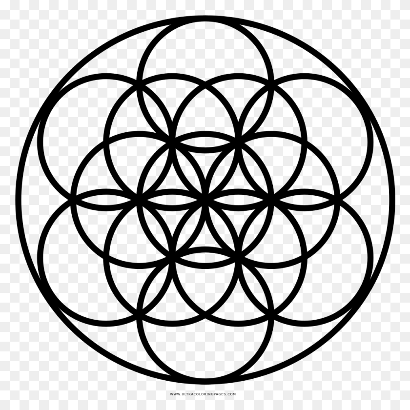 960x961 Flower Of Life Coloring, Gray, World Of Warcraft HD PNG Download