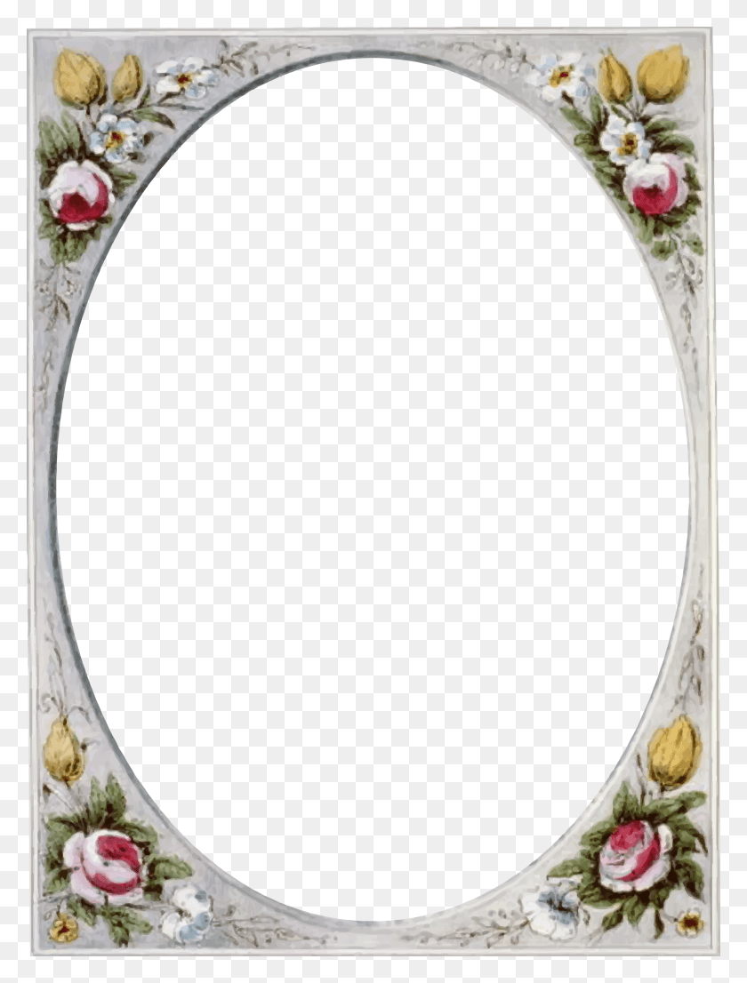 1788x2400 Цветочная Овальная Рамка Викторианский Цветочный Клип-Арт Границы, Овал, Растение, Цветение Png Скачать