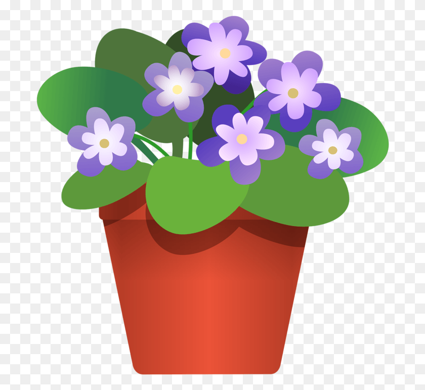 698x711 Flower Pot 3 Tree Flower Clip Art And Scrapbook Clipart Of Flowers In A Pot, Plant, Blossom, Geranium HD PNG Download