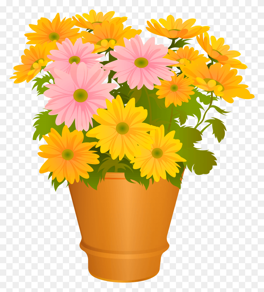 7029x7867 Flower Pot HD PNG Download