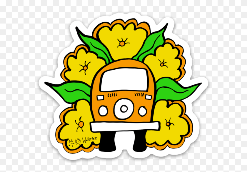 600x525 Flower Power Sticker, Graphics, Doodle HD PNG Download