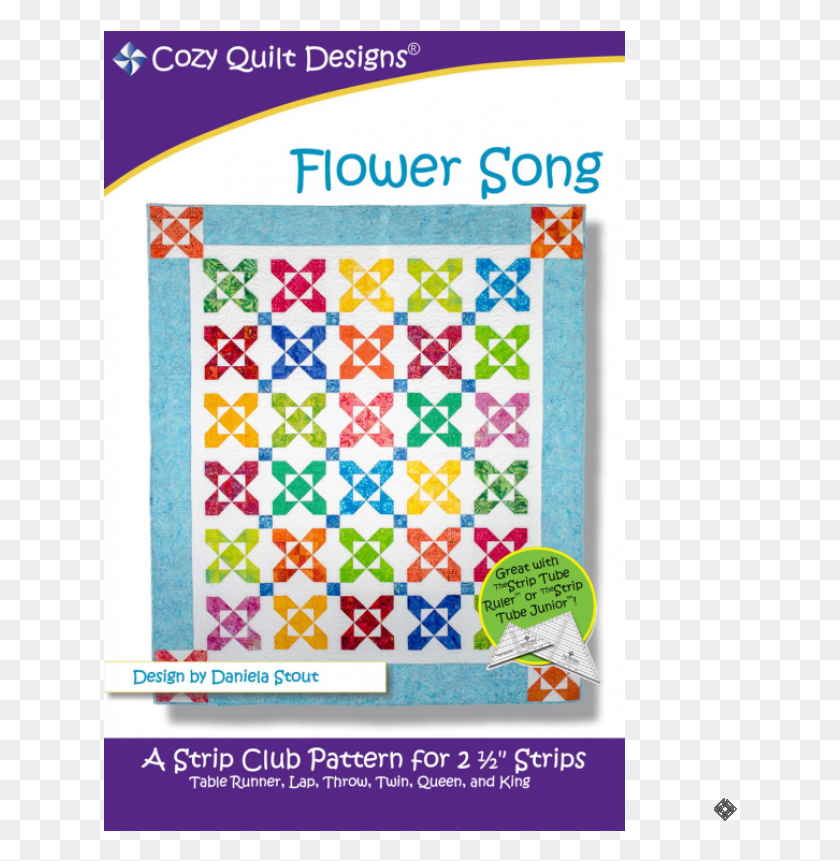 634x801 Flower Song Pattern Flower Quilt Designs, Text, Rug, Cushion HD PNG Download
