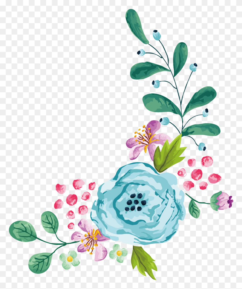 1066x1288 Flower Stock Photography Euclidean Vector Clip Art Blue Watercolour Flowers, Graphics, Floral Design HD PNG Download