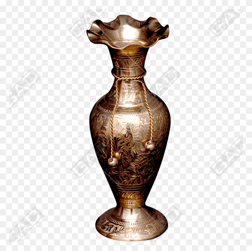 1001x1001 Flower Vase Tie Jasmine Gold Polished Brass, Lamp, Jar, Pottery HD PNG Download