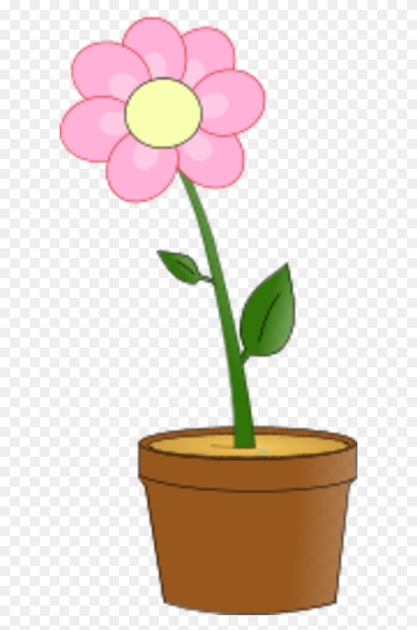 600x1209 Flower With Leaves In A Planting Pot Flower In Pot Clipart, Plant, Blossom, Lamp HD PNG Download
