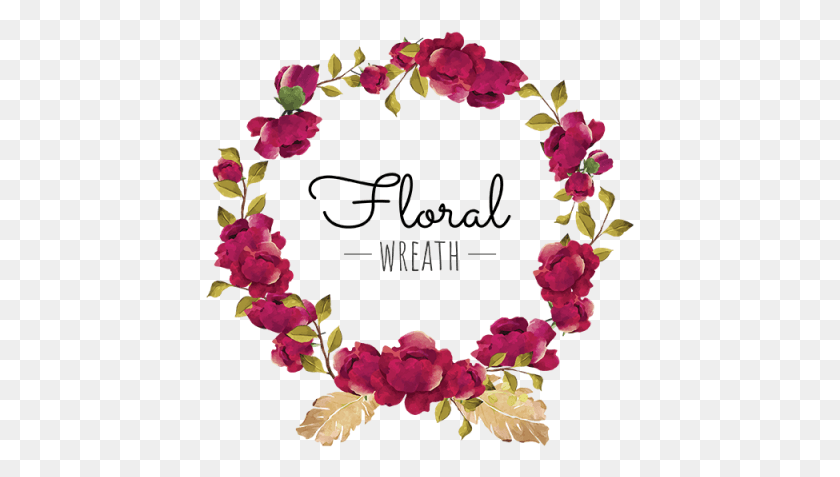 429x417 Flower Wreath Red Burgundy Blooming Beautiful Vectores Corona De Flores, Plant, Blossom, Heart HD PNG Download