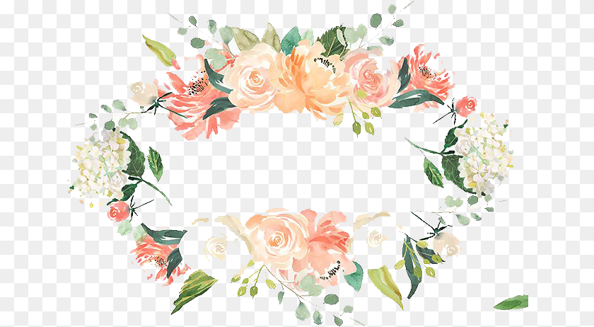 653x462 Flower Wreath Watercolor Branch Watercolor Flower Frame Border, Art, Floral Design, Graphics, Pattern Transparent PNG
